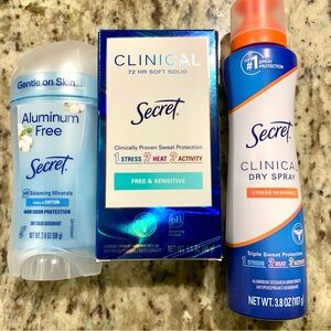 Secret deodorant & clinical antiperspirant bundle - 3pk
